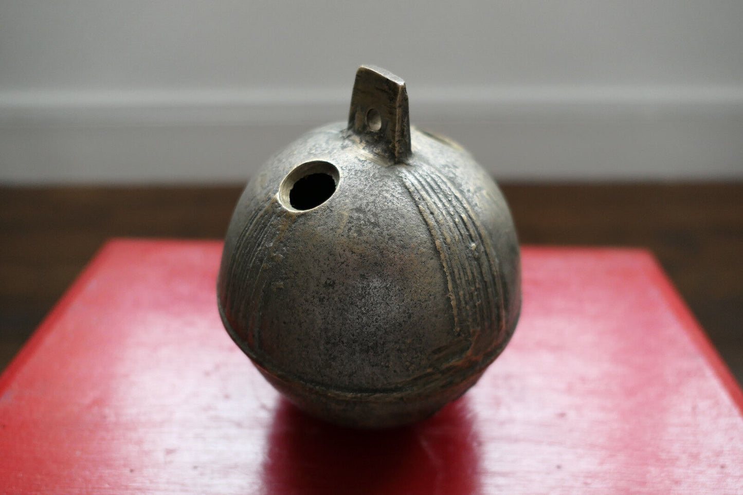 OLD LARGE BRONZE CARRIAGE BELL PEGASUS WING HORSE DIAMETER 10 CM