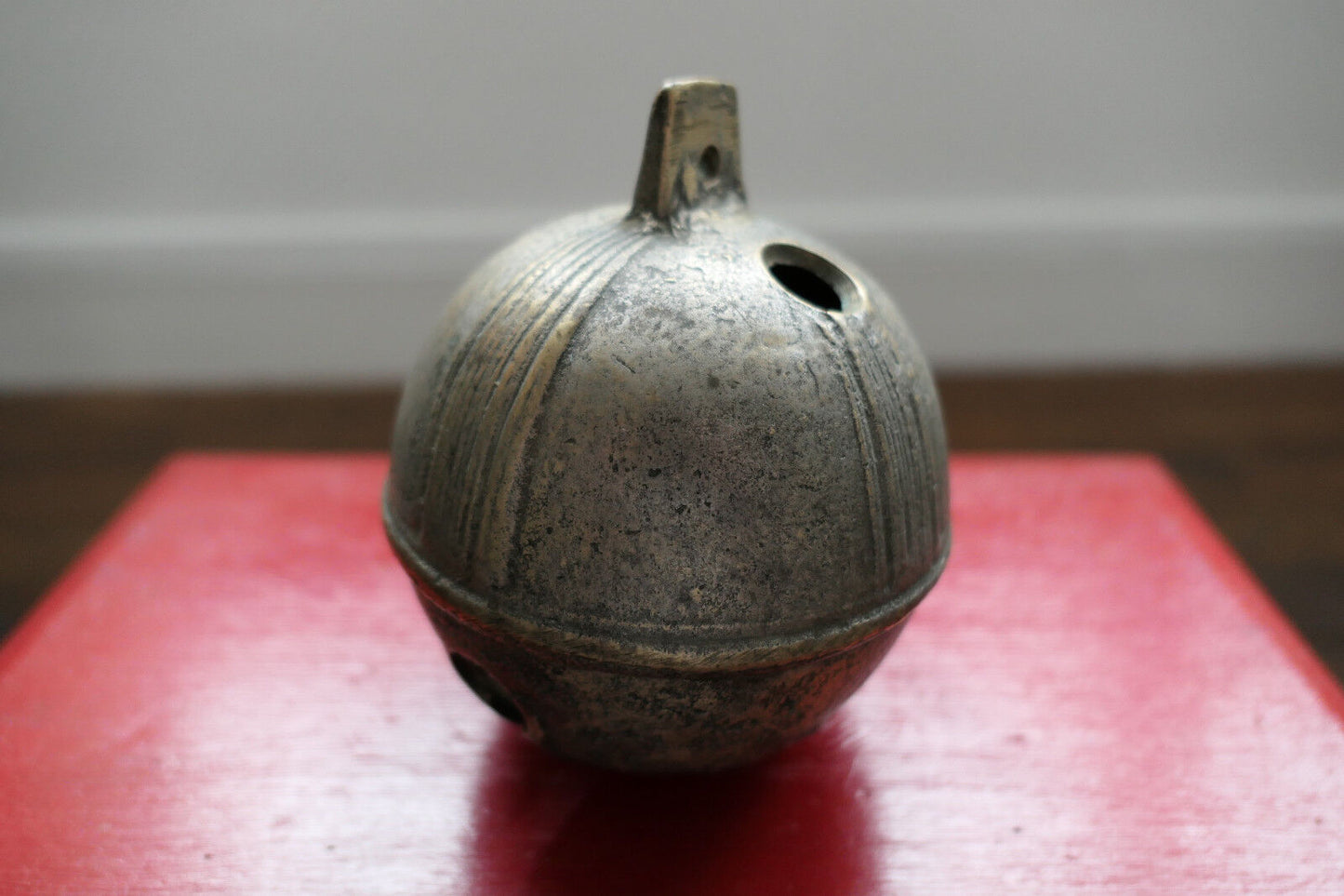 OLD LARGE BRONZE CARRIAGE BELL PEGASUS WING HORSE DIAMETER 10 CM