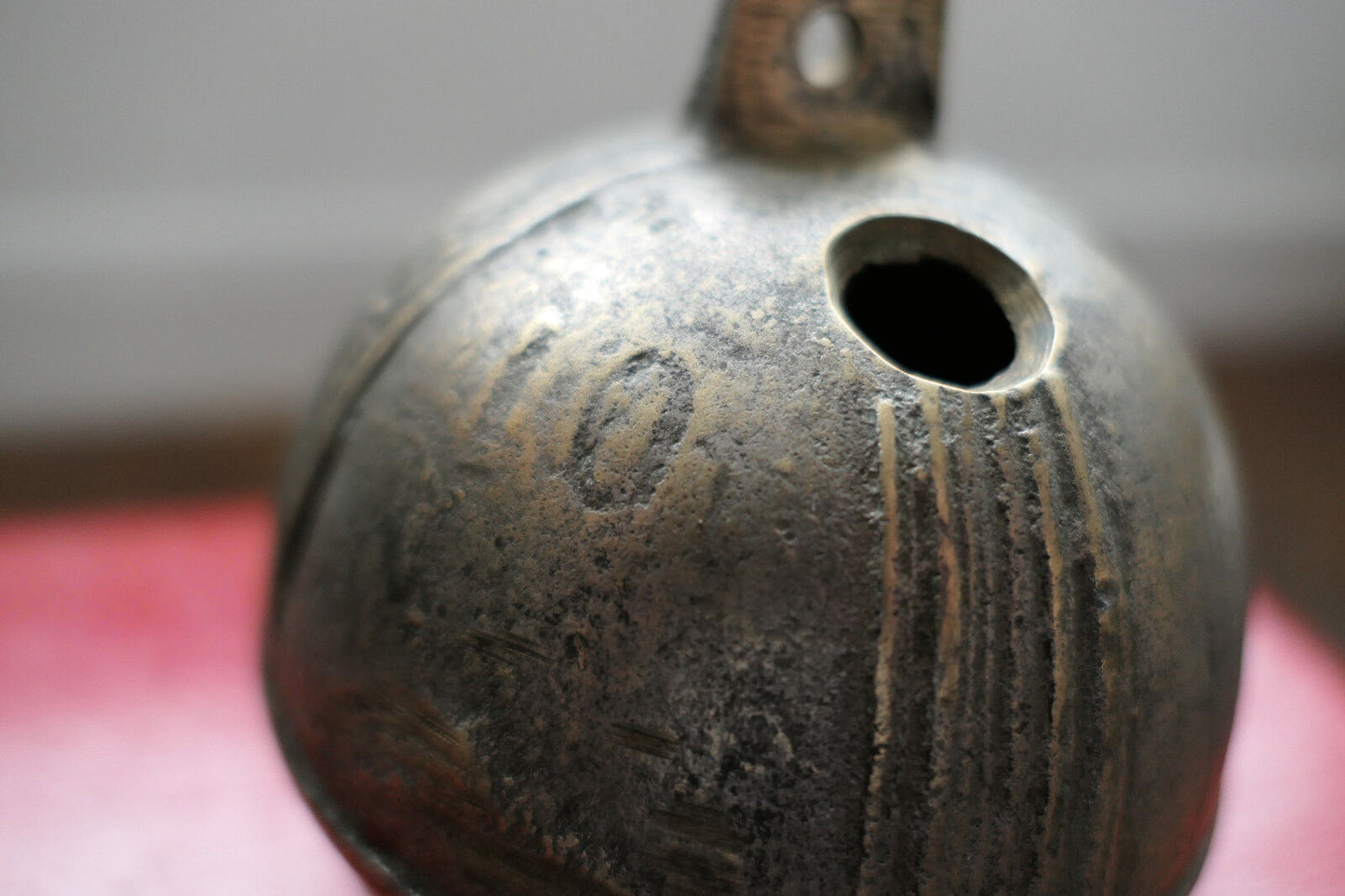 OLD LARGE BRONZE CARRIAGE BELL PEGASUS WING HORSE DIAMETER 10 CM