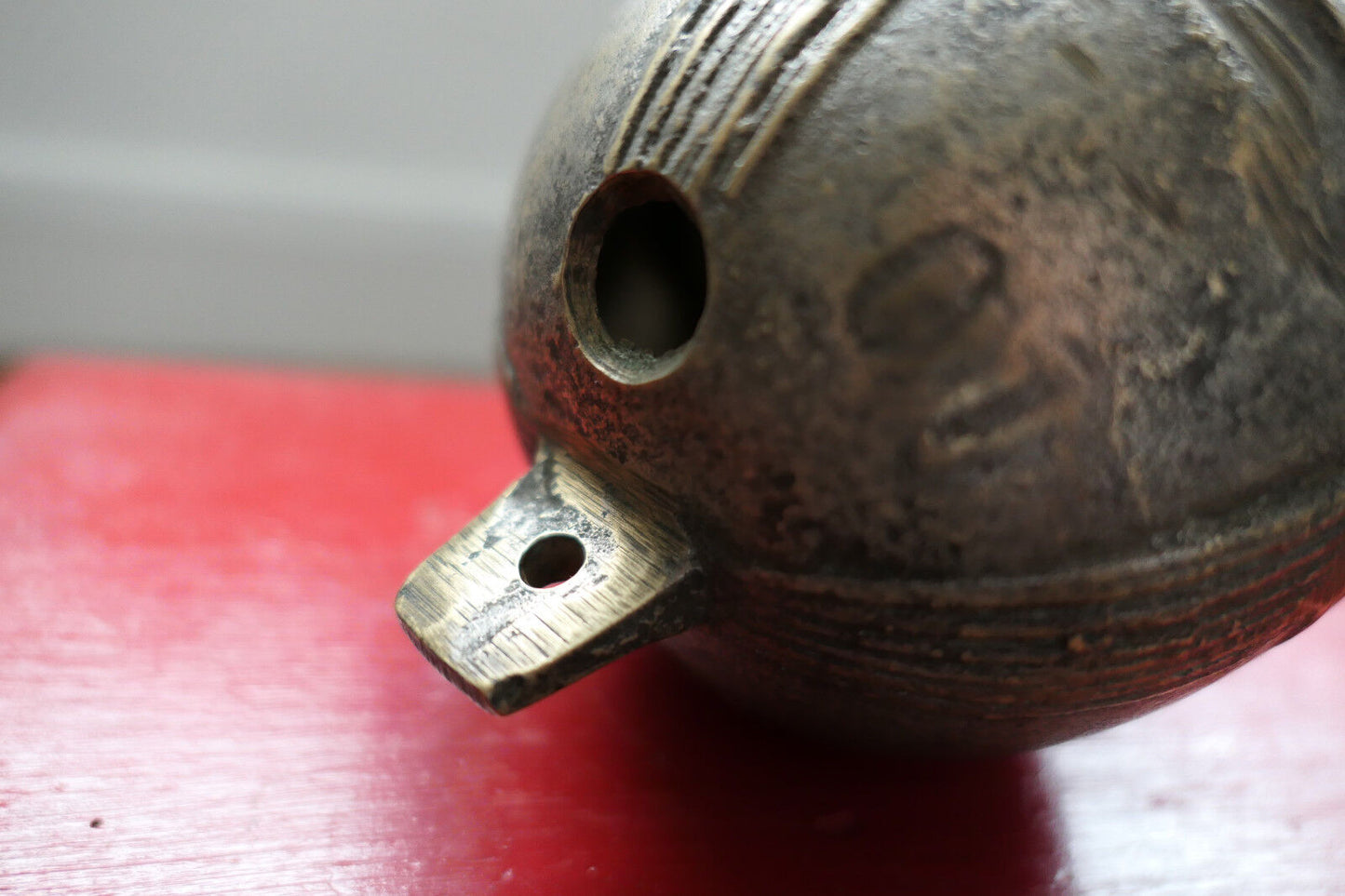 OLD LARGE BRONZE CARRIAGE BELL PEGASUS WING HORSE DIAMETER 10 CM