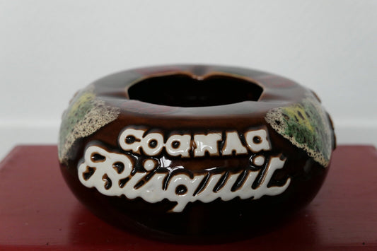 ANCIEN CENDRIER CERAMIQUE COGNAC BISQUIT