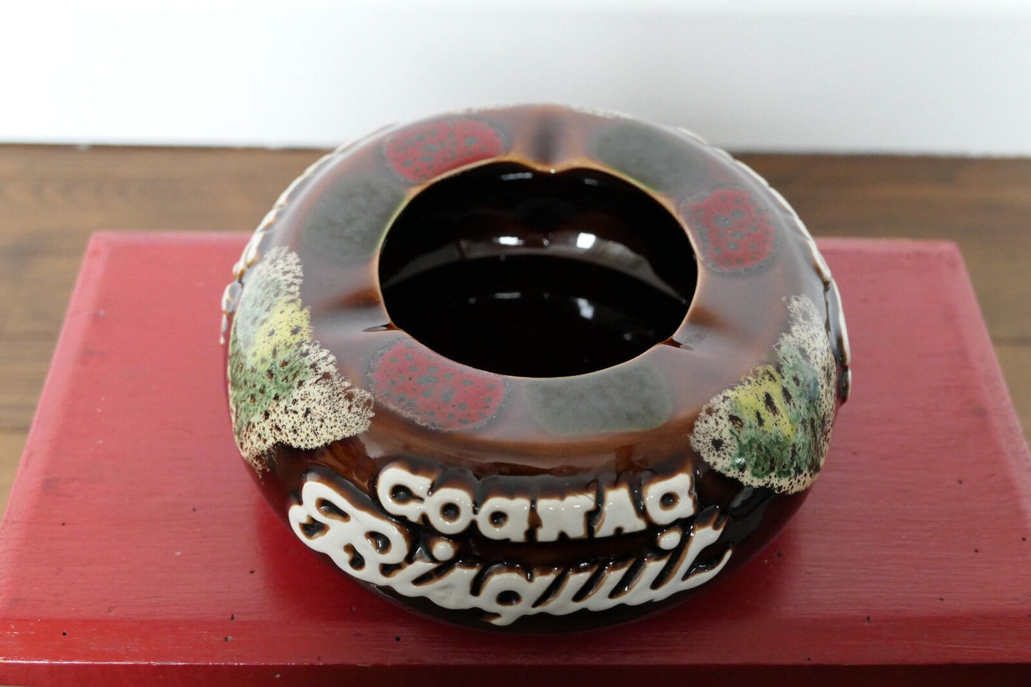 ANCIEN CENDRIER CERAMIQUE COGNAC BISQUIT