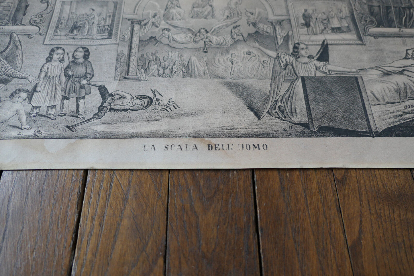 ANCIENNE GRAVURE LA SCALA DELL UOMO