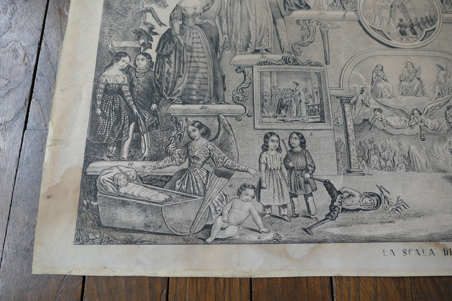 ANCIENNE GRAVURE LA SCALA DELL UOMO
