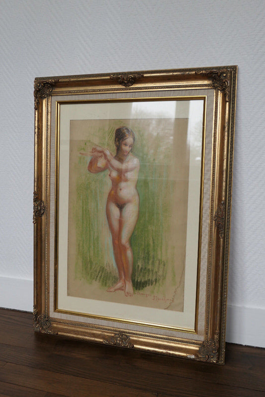 GEORGES MARCHOU (1892-1984) DESSIN ORIGINAL NU FEMME DEBOUT