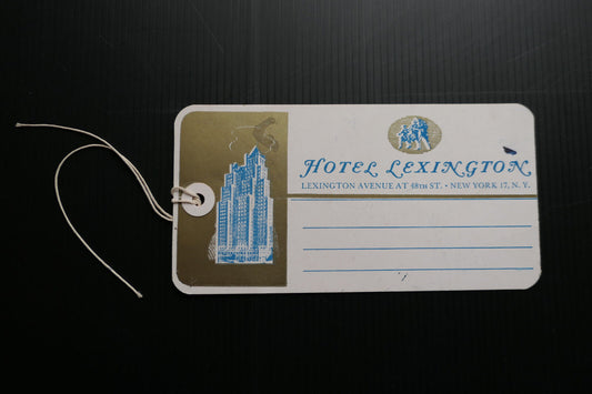 ANCIENNE ETIQUETTE VALISE BAGAGE HOTEL LEXINGTON NEW YORK USA TOURISME