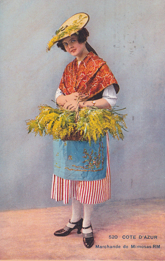 CPA COTE D'AZUR - MARCHANDE DE MIMOSAS