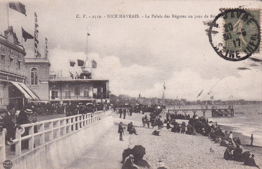 CPA 06 NICE HAVRAIS - LE PALAIS DES REGATES UN JOUR DE REGATES - 1917