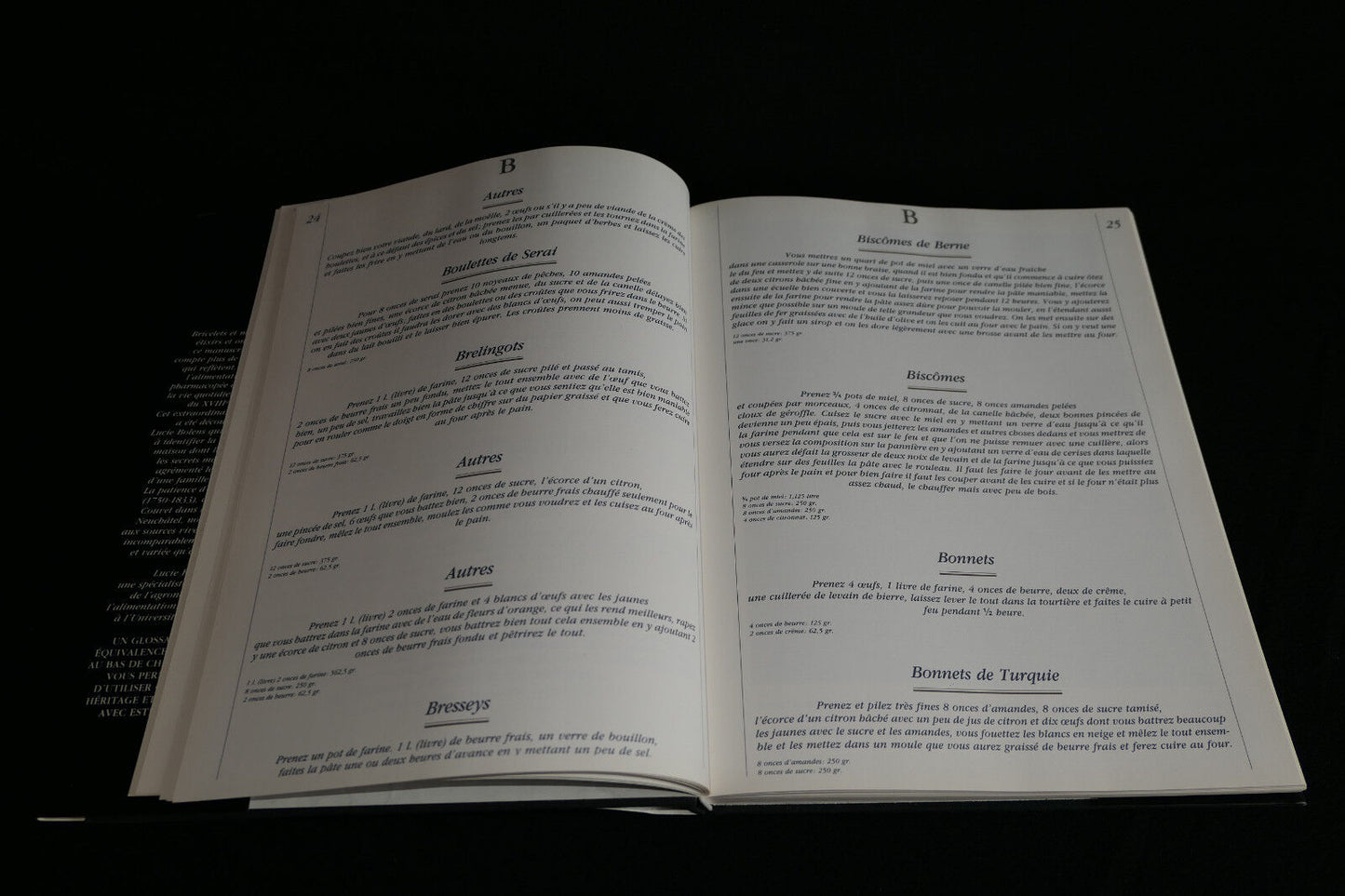ELIXIRS ET MERVEILLES LUCIE BOLENS 1984 CUISINE BOURGEOISE SUISSE XVIIIe
