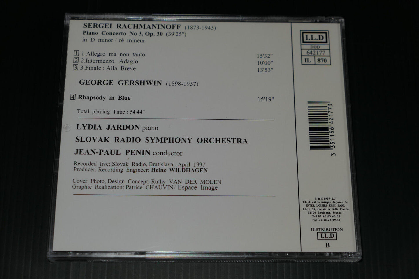 CD LYDIA JARDON / JEAN-PAUL PENIN / RACHMANINOFF / GERSHWIN / 1997