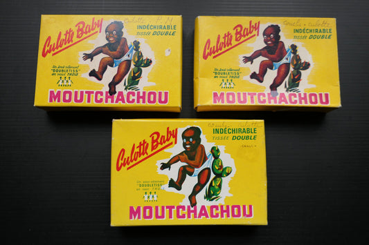 MOUTCHACHOU CULOTTE BABY VETEMENT POUPON POUPEE COUCHE CULOTTE TISSU BOITE LOT 3