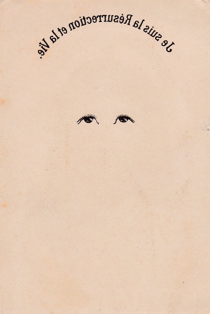 ANCIENNE IMAGE PIEUSE SAINTE RELIGIOUS JESUS "JE SUIS LA RESURRECTION ET LA VIE"