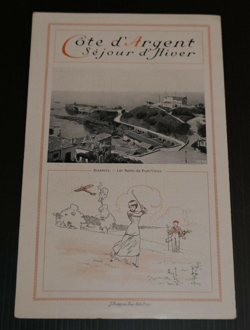 ANCIENNE PUBLICITE TOURISTIQUE CHEMINS DE FER D'ORLEANS LES PYRENEES 1912