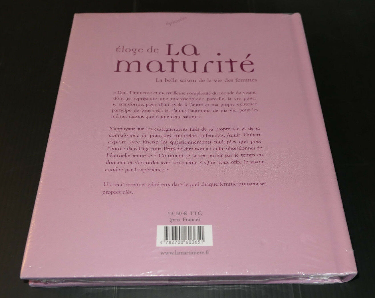 ELOGE DE LA MATURITE - ANNIE HUBERT - AUBANEL