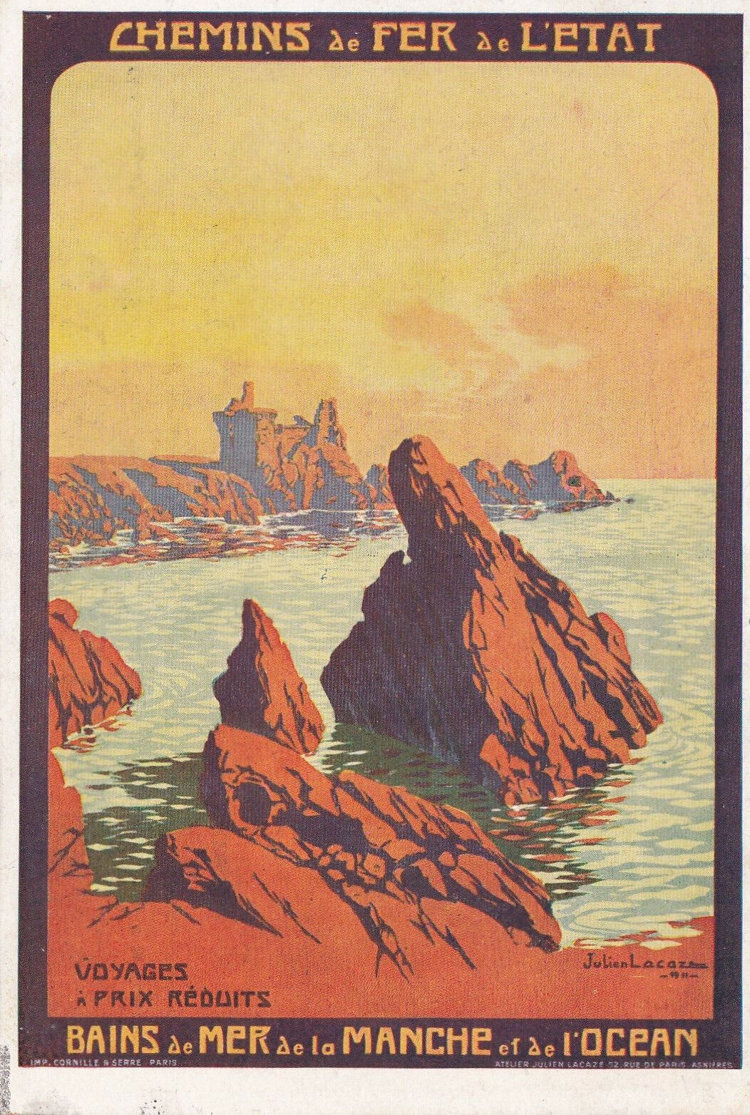 CPA CHEMINS DE FER DE L'ETAT - BAINS DE MER DE LA MANCHE ET DE L'OCEAN