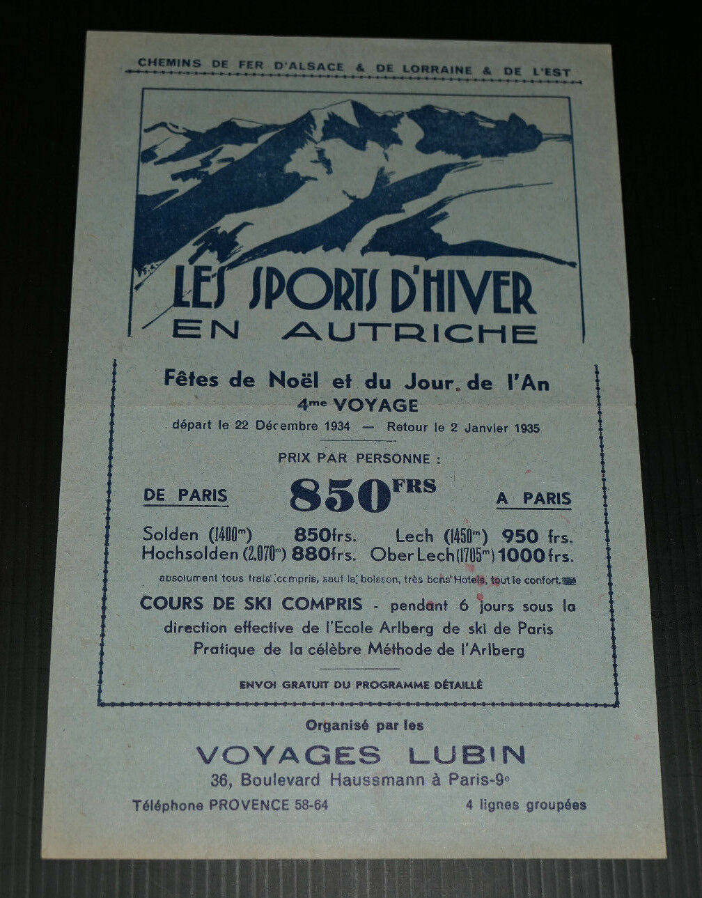 LES SPORTS D'HIVER EN SUISSE AUTRICHE FETES DE NOEL ET DU JOUR DE L'AN 1934 1935