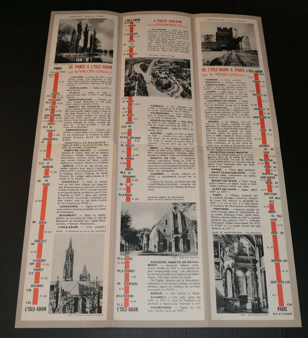 ANCIEN DEPLIANT GUIDE CARTE TOURISME VEXIN VALOIS ILE DE FRANCE