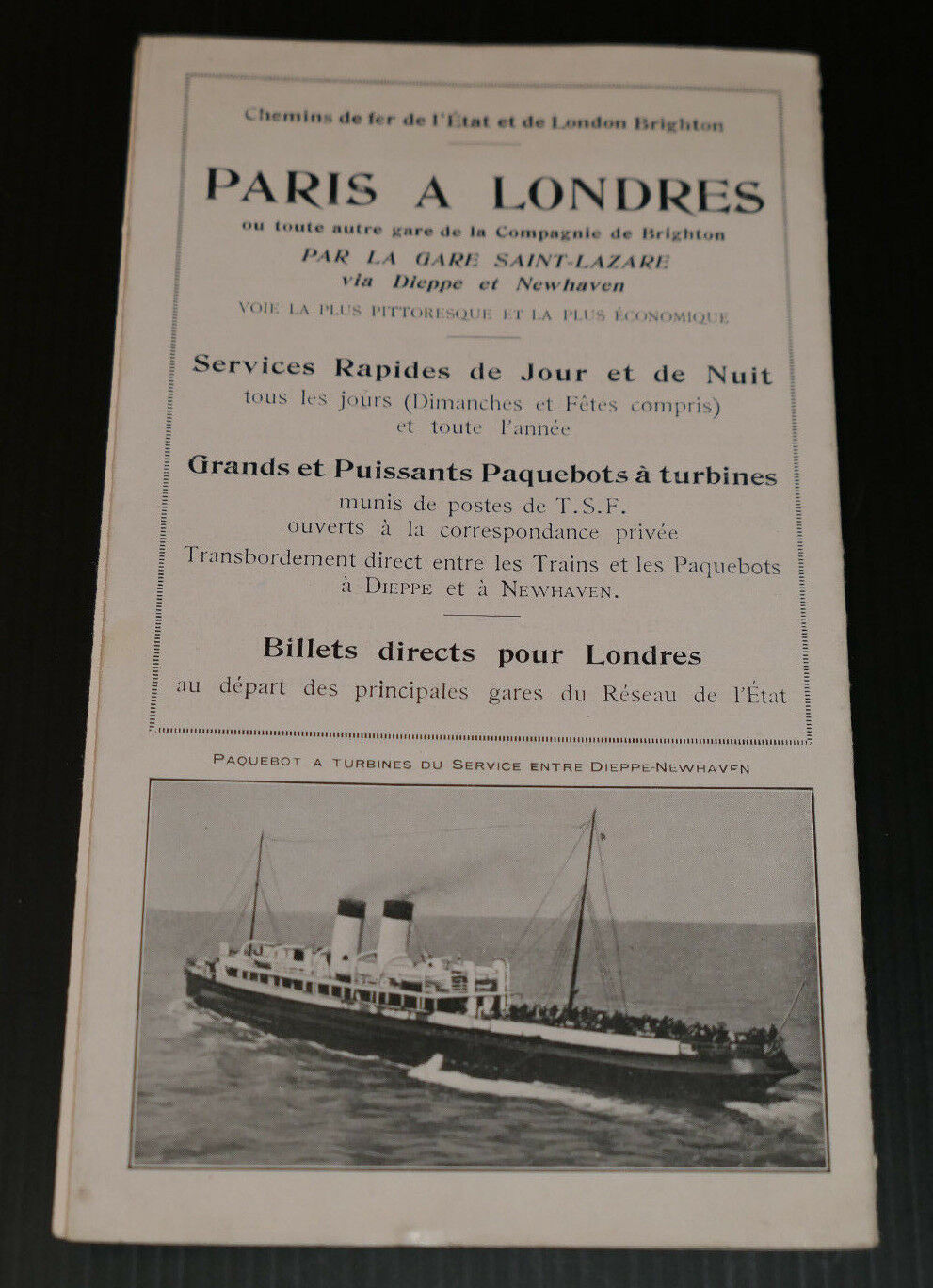 ANCIEN DEPLIANT TOURISTIQUE CHEMINS DE FER DE L'ETAT PLAGES PORTS MARITIMES 1921