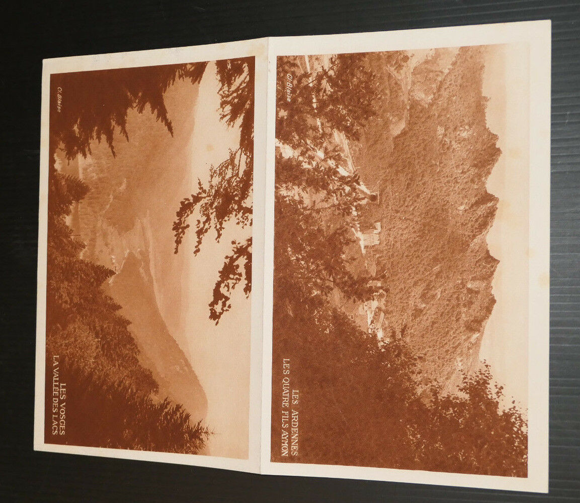 ANCIEN DEPLIANT TOURISTIQUE CIRCUITS AUTOMOBILES VOSGES ARDENNES CHEMINS DE FER
