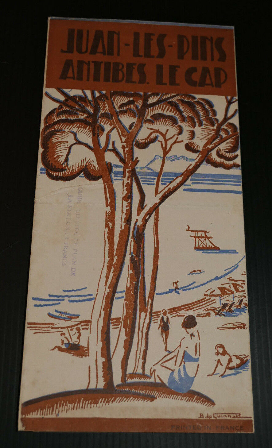 ANCIEN DEPLIANT PUBLICITE JUAN-LES-PINS ANTIBES LE CAP CIRCA 1950 TOURISME