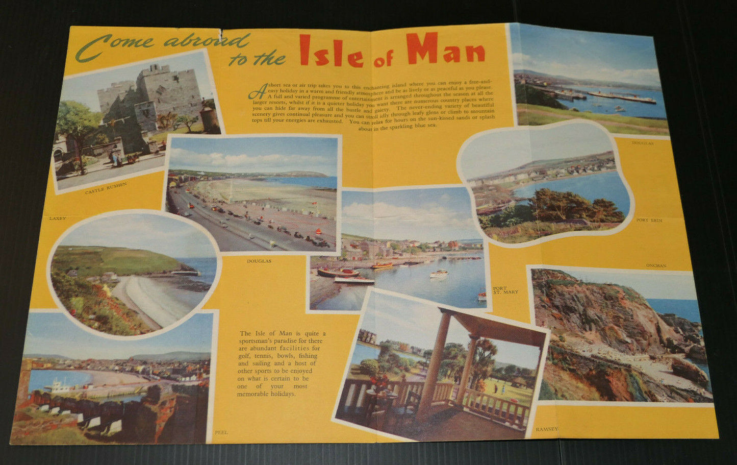 ANCIEN DEPLIANT TOURISTIQUE ISLE OF MAN 1955 PUBLICITE TOURISME