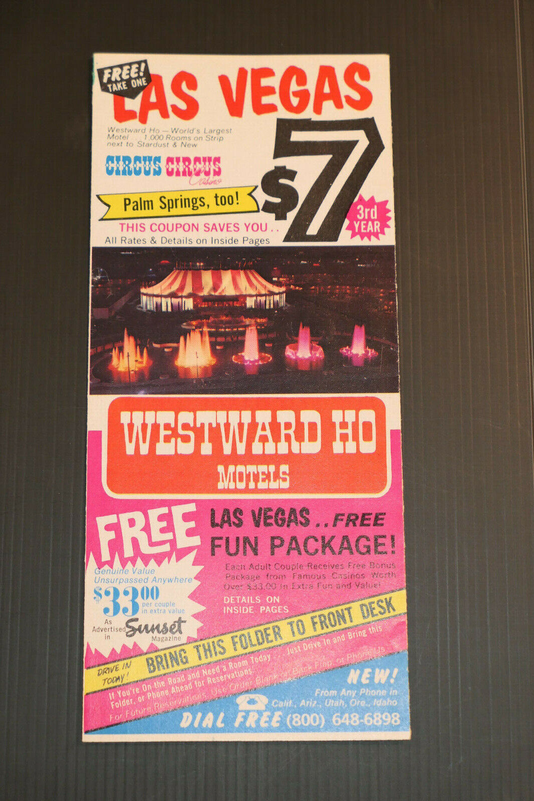 ANCIEN DEPLIANT PUBLICITE LAS VEGAS CASINO CIRCA 1969