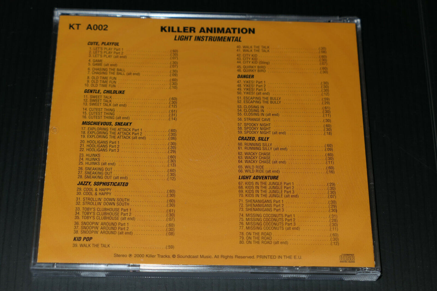 CD KILLER ANIMATION 2 / KILLER TRACKS KT A002 / 2000