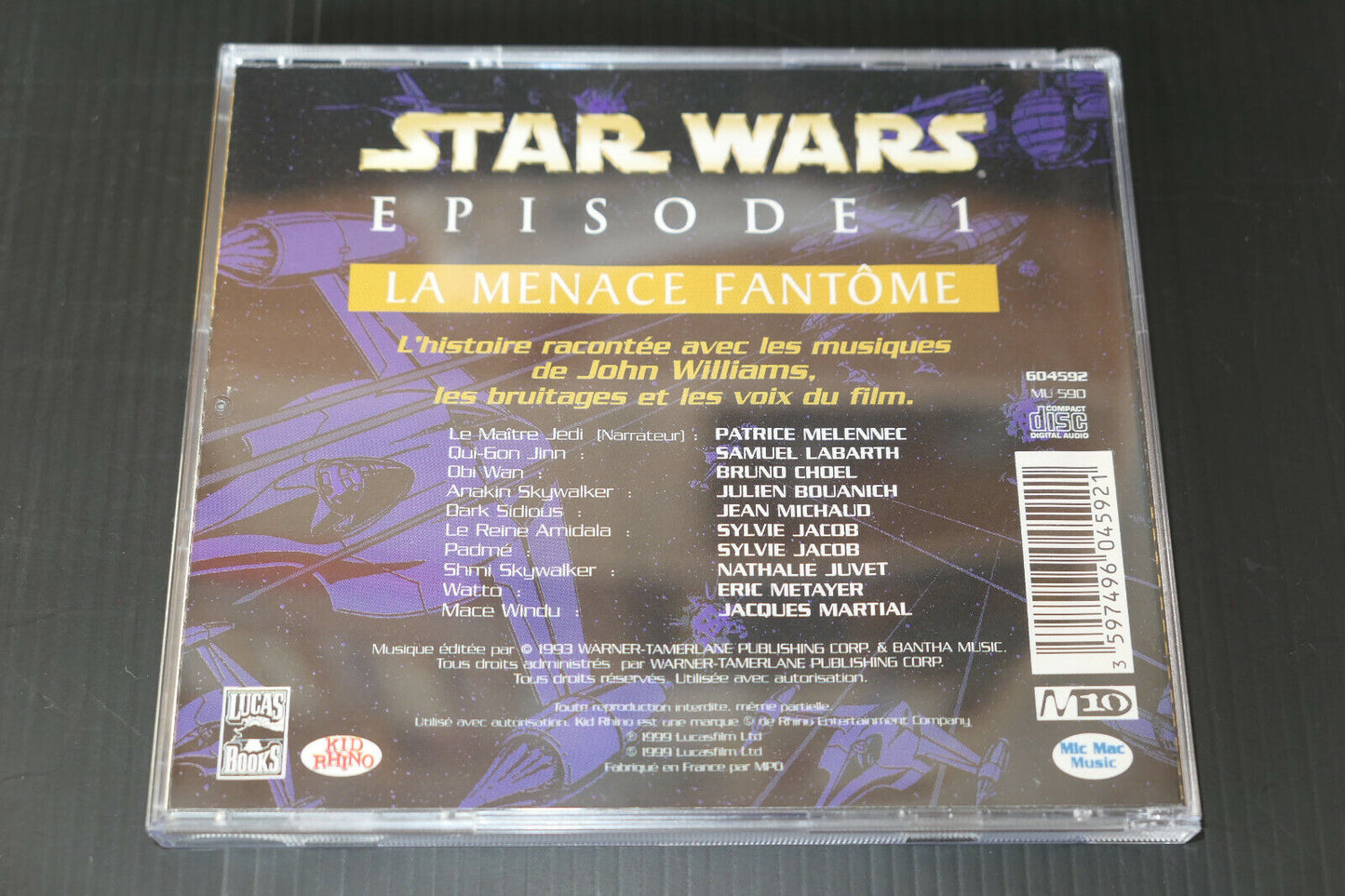 CD STAR WARS EPISODE 1 LA MENACE FANTOME / L'HISTOIRE RACONTEE / 1999 FRANCE