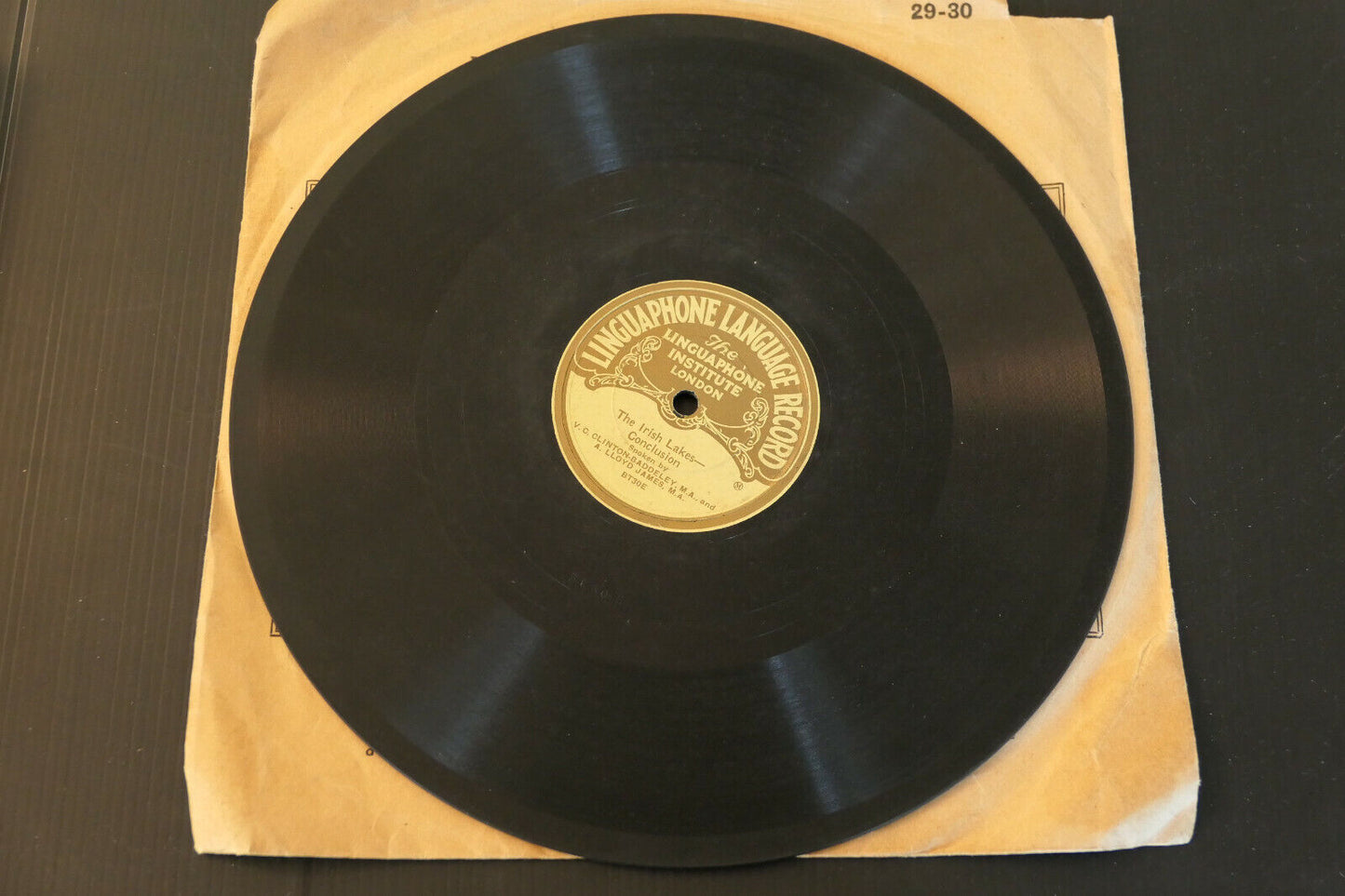 78T 78RPM 10" 25 CM LINGUAPHONE LANGUAGE RECORD THE IRISH LAKES IRELAND