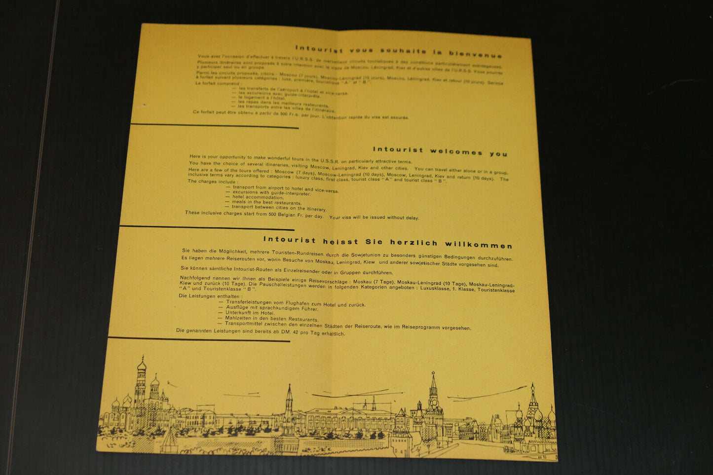 ANCIEN DEPLIANT PUBLICITAIRE SABENA BELGIAN WORLD AIRLINES / VISIT THE USSR