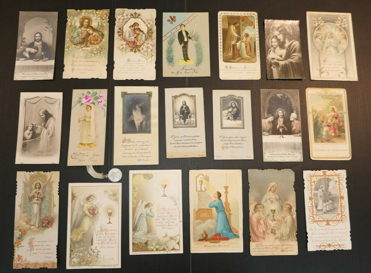 LOT 100 IMAGES PIEUSES RELIGIEUSES SOUVENIRS PREMIERE COMMUNION RELIGIOUS CARDS