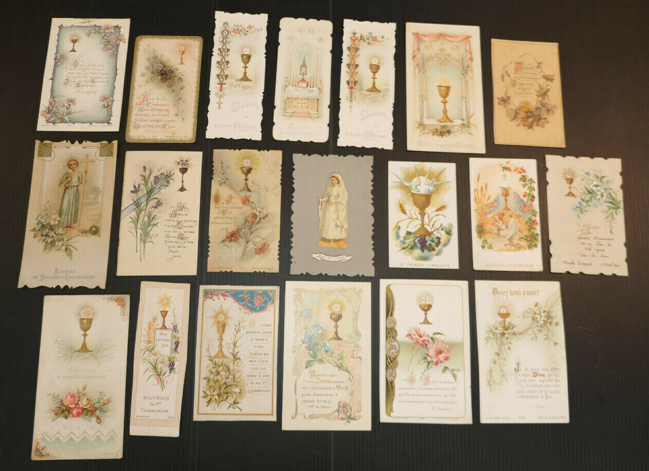 LOT 100 IMAGES PIEUSES RELIGIEUSES SOUVENIRS PREMIERE COMMUNION RELIGIOUS CARDS