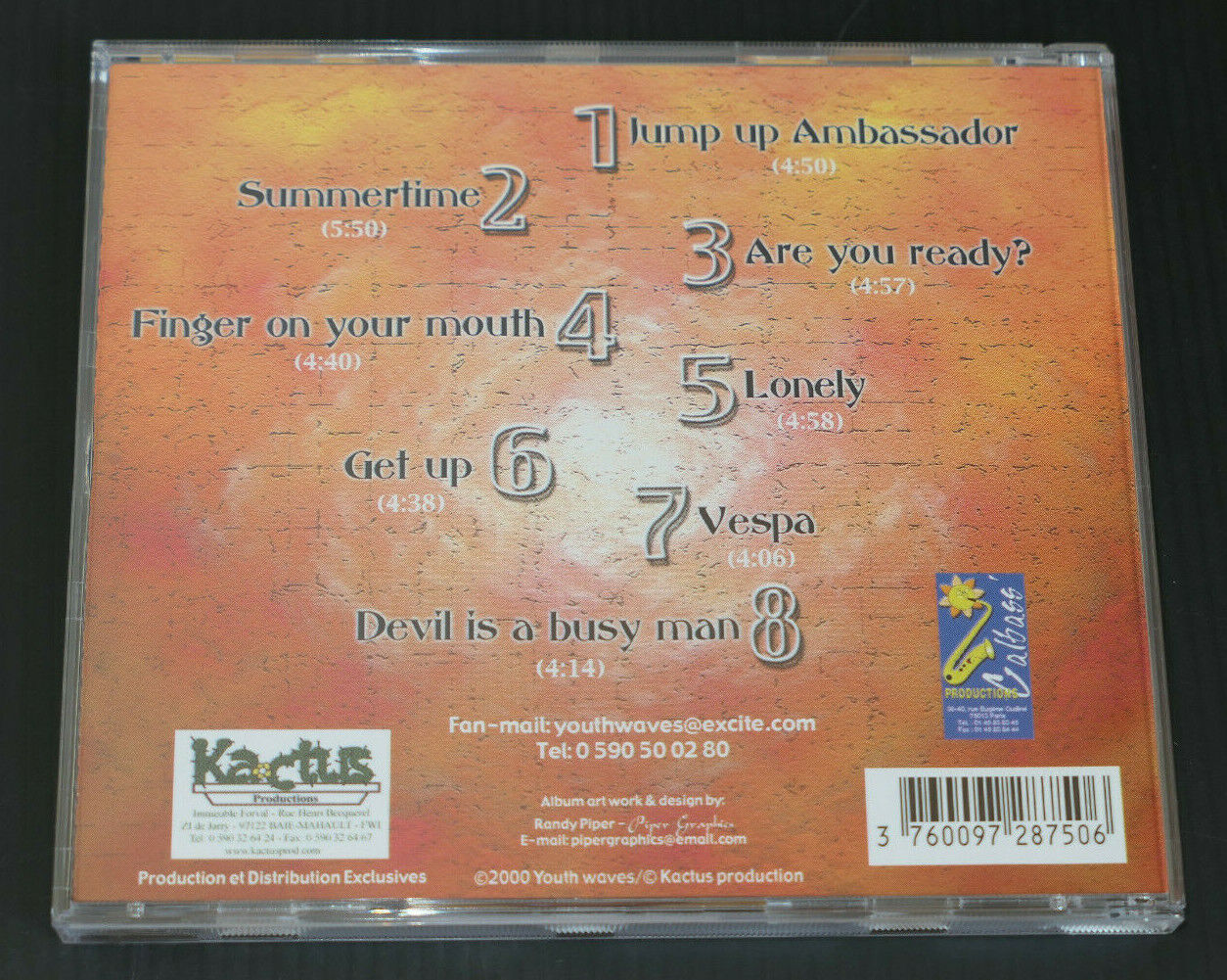 CD AMBASSADOR / YOUTH WAVES / 8 TITRES / CALBASS / 2000