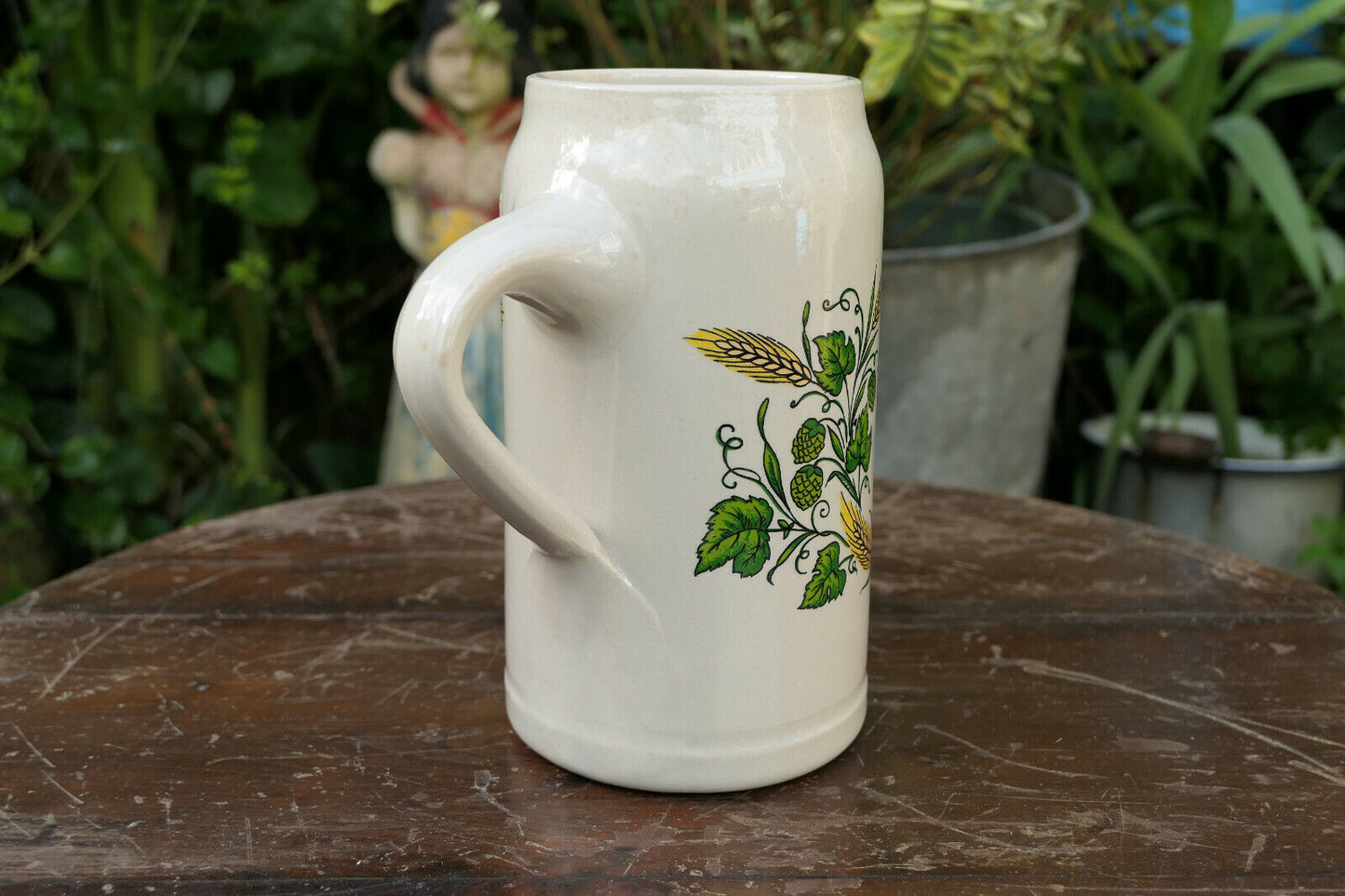 ANCIENNE CHOPE BIERE 1L HOPFEN UND MALZ GOTT ERHALT'S OLD BEER MUG