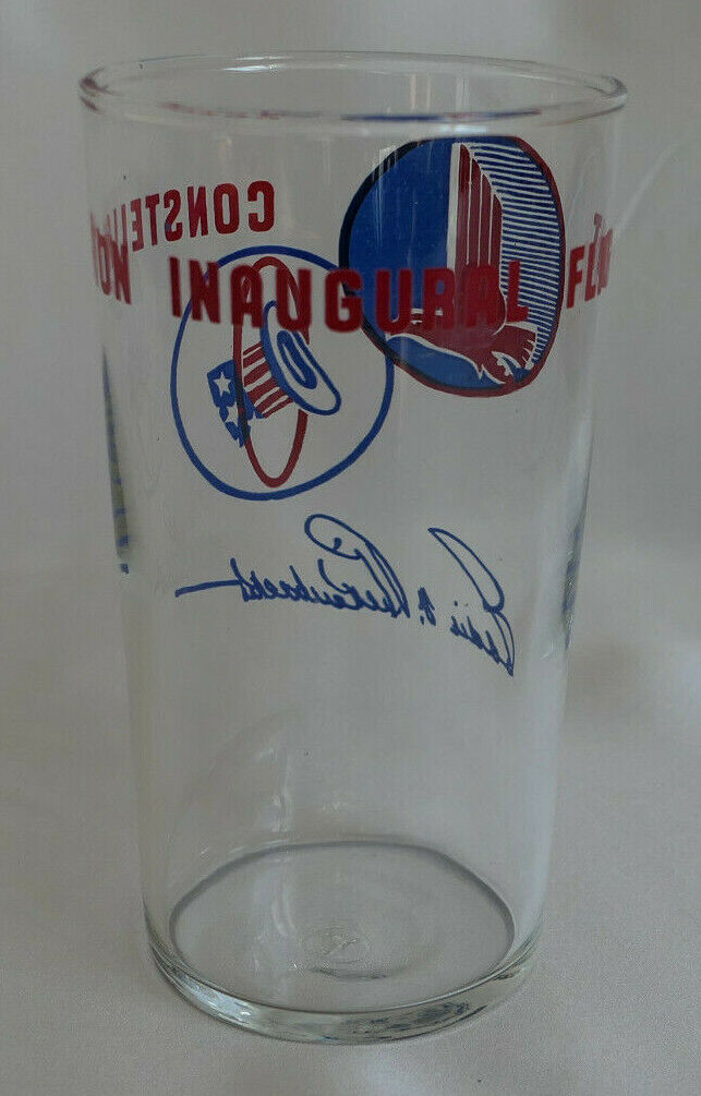 CONSTELLATION INAUGURAL FLIGHT VINTAGE GLASS RARE & COLLECTIBLE LOT X5