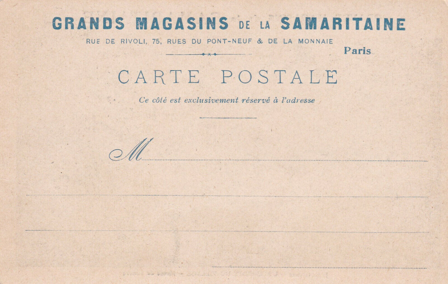 CARTE POSTALE ANCIENNE CPA GRANDS MAGASINS DE LA SAMARITAINE / GREUZE