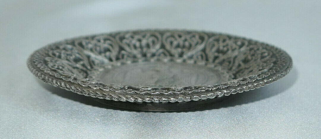 ANCIENNE PETITE COUPELLE VIDE POCHE METAL ARGENTE SCEAU NAPOLEON AIGLE