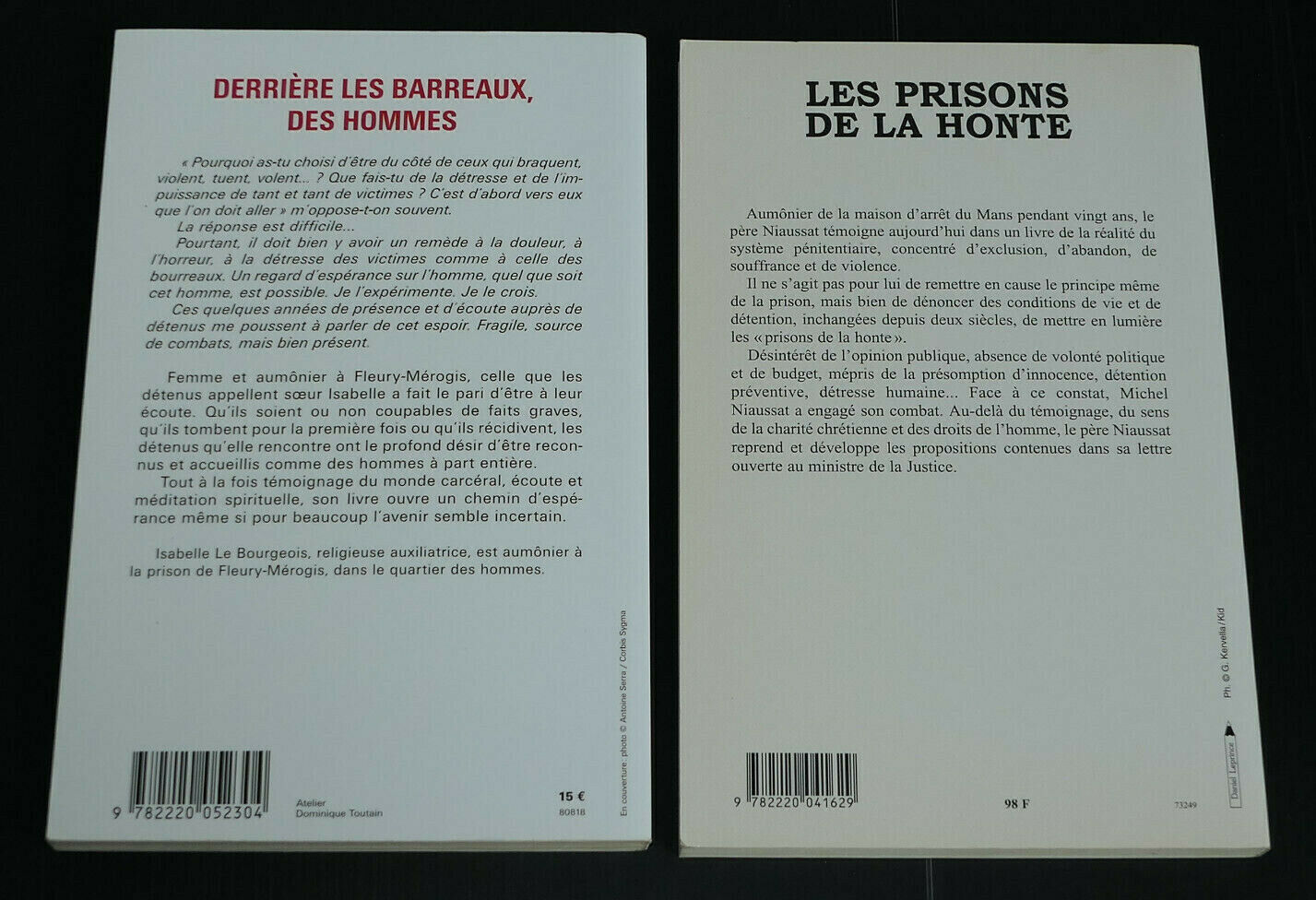 LOT DE 2 LIVRES SUR LA PRISON / DESCLEE DE BROUWER