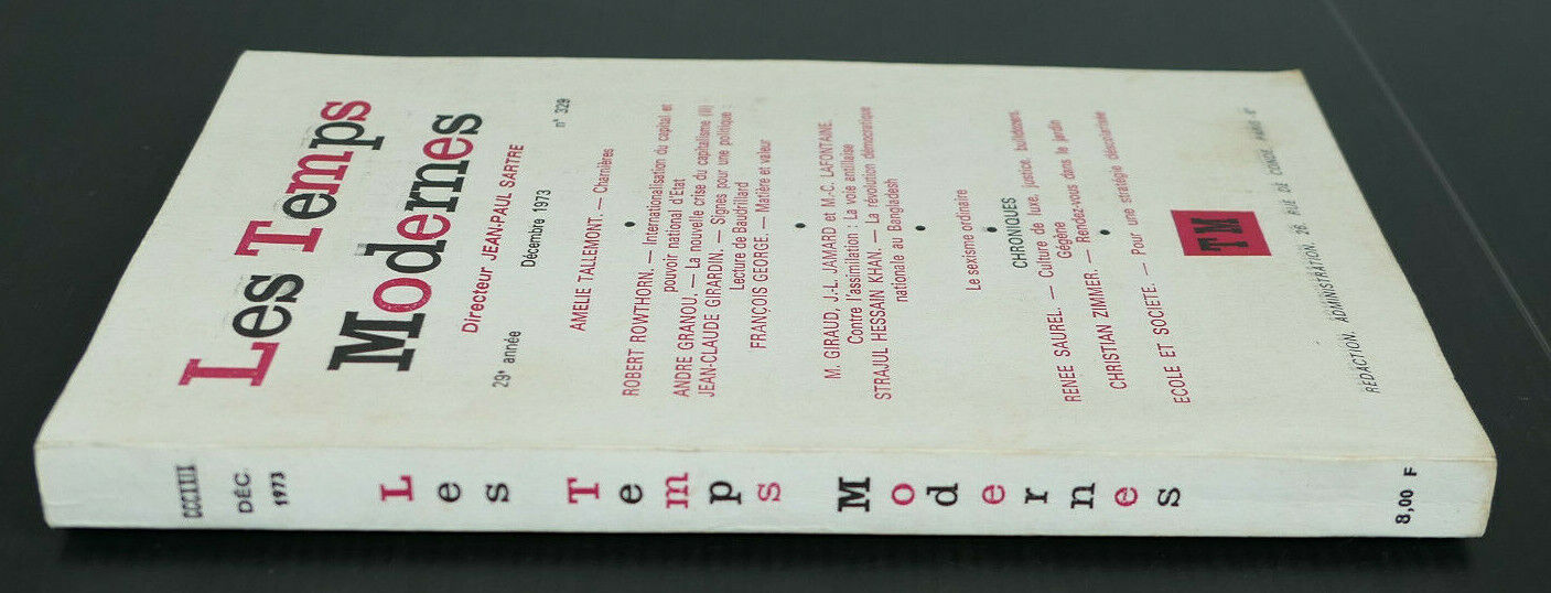 LES TEMPS MODERNES N°329 / 1973 / JEAN-PAUL SARTRE