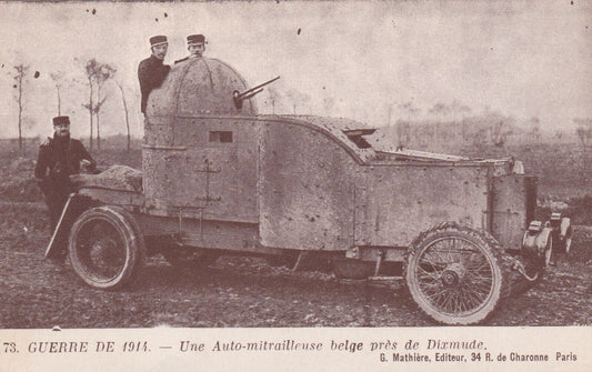 CARTE POSTALE ANCIENNE CPA MILITARIA UNE AUTO-MITRAILLEUSE BELGE PRES DE DIXMUDE