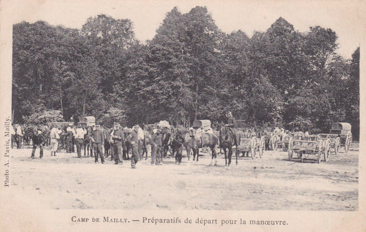 CARTE POSTALE ANCIENNE CPA MILITARIA CAMP DE MAILLY PREPARATIFS DE DEPART ...