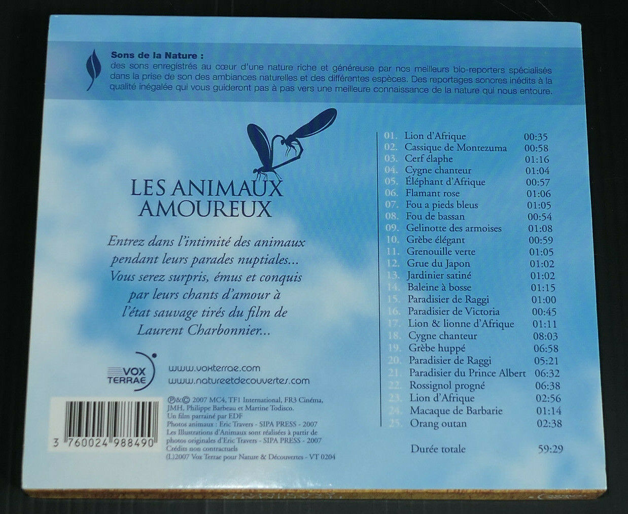 CD LES ANIMAUX AMOUREUX / VOX TERRAE 2007