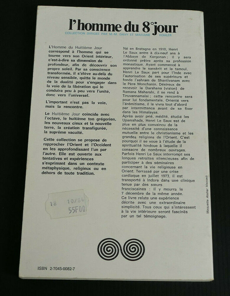 SOUVENIRS D'ARUNACHALA / RECIT / HENRI LE SAUX / EPI 1978
