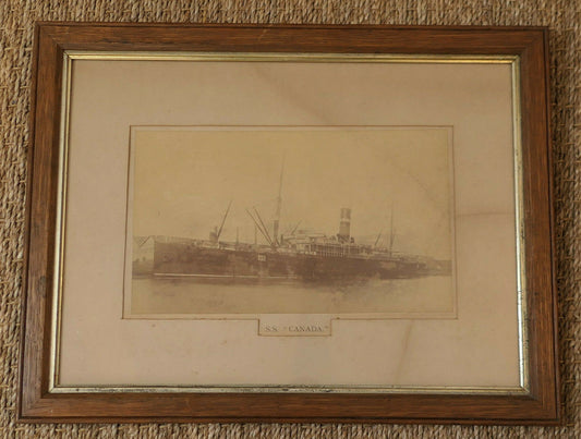 ANCIENNE PHOTOGRAPHIE BATEAU 1907 S.S. CANADA BOAT SHIP OLD PHOTOGRAPHY 15x27