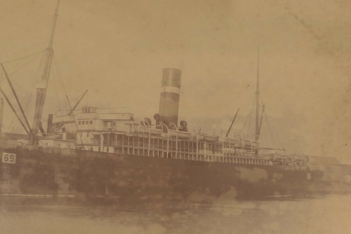 ANCIENNE PHOTOGRAPHIE BATEAU 1907 S.S. CANADA BOAT SHIP OLD PHOTOGRAPHY 15x27