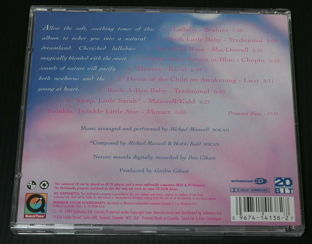 CD LULLABIES & BUTTERFLIES / DAN GIBSON'S SOLITUDES / 1997
