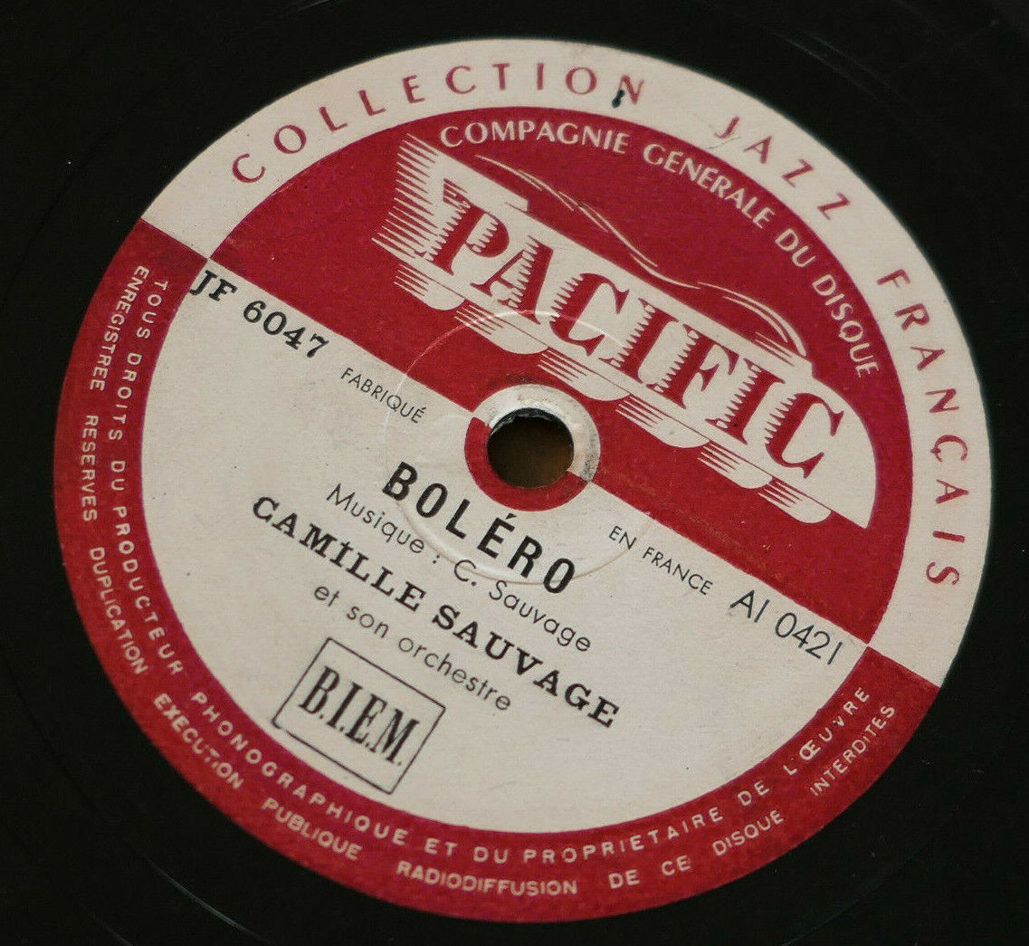 78T 78RPM CAMILLE SAUVAGE ET SON ORCHESTRE / WEECK BOOGIE / PACIFIC JF 6047