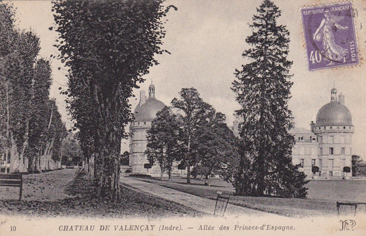 CARTE POSTALE ANCIENNE CPA CHATEAU DE VALENCAY ALLEE DES PRINCES D'ESPAGNE