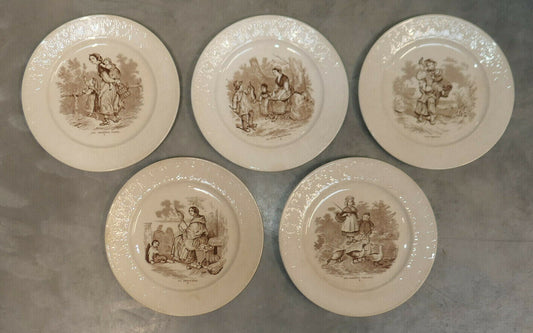 LOT DE 5 PETITES ASSIETTES BOCH FRERES KERAMIS