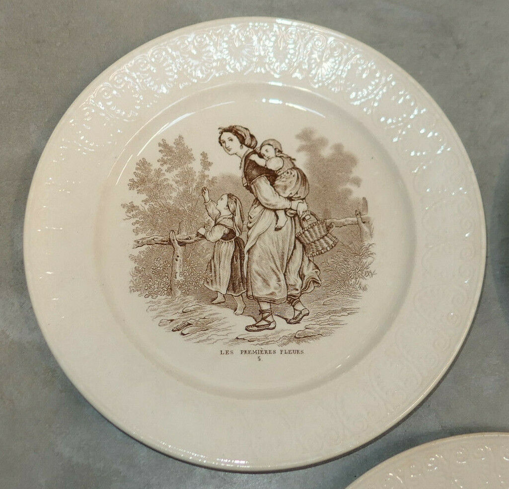 SET OF 5 SMALL PLATES BOCH FRERES KERAMIS